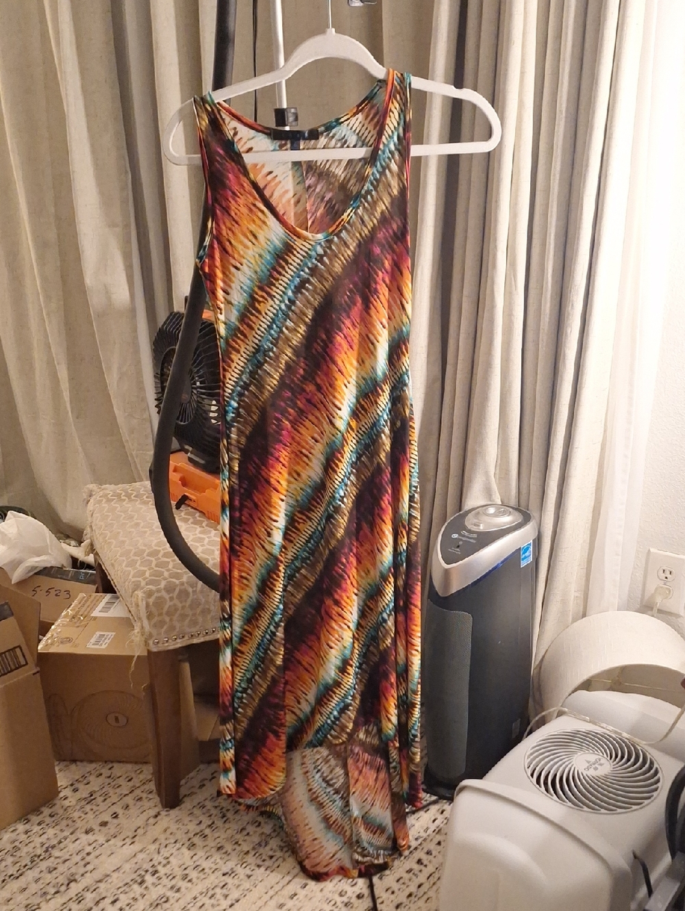 Snap Multicolor Diagonal Stripe Maxi Dress